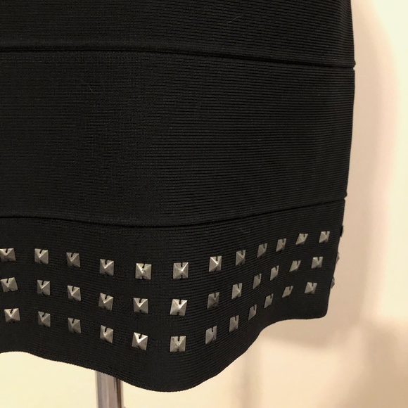 Black BCBG Studded-Hem Bandage Skirt - Picture 7 of 7